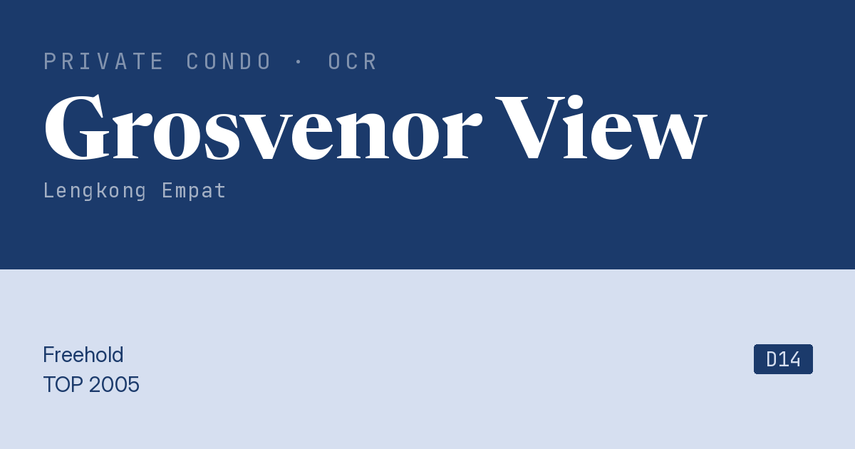 Grosvenor View Resale | Price, Transactions, Rental & Analysis