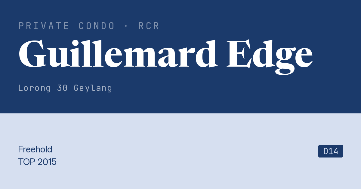 Guillemard Edge Resale | Price, Transactions, Rental & Analysis