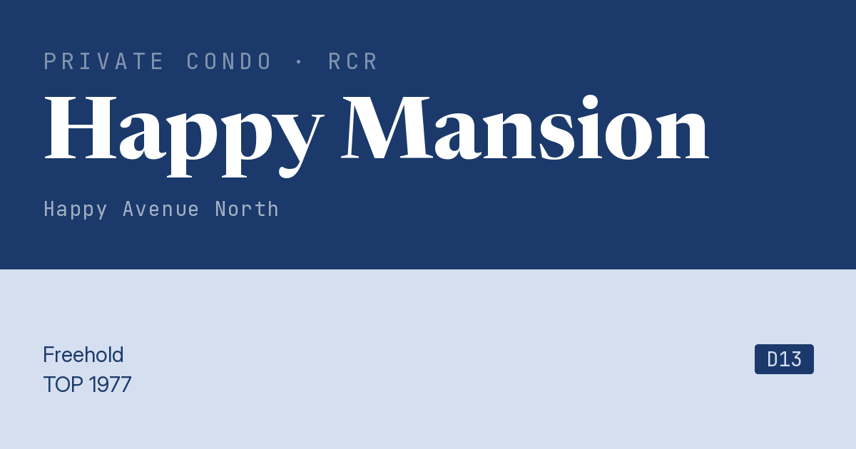 Happy Mansion Resale | Price, Transactions, Rental & Analysis