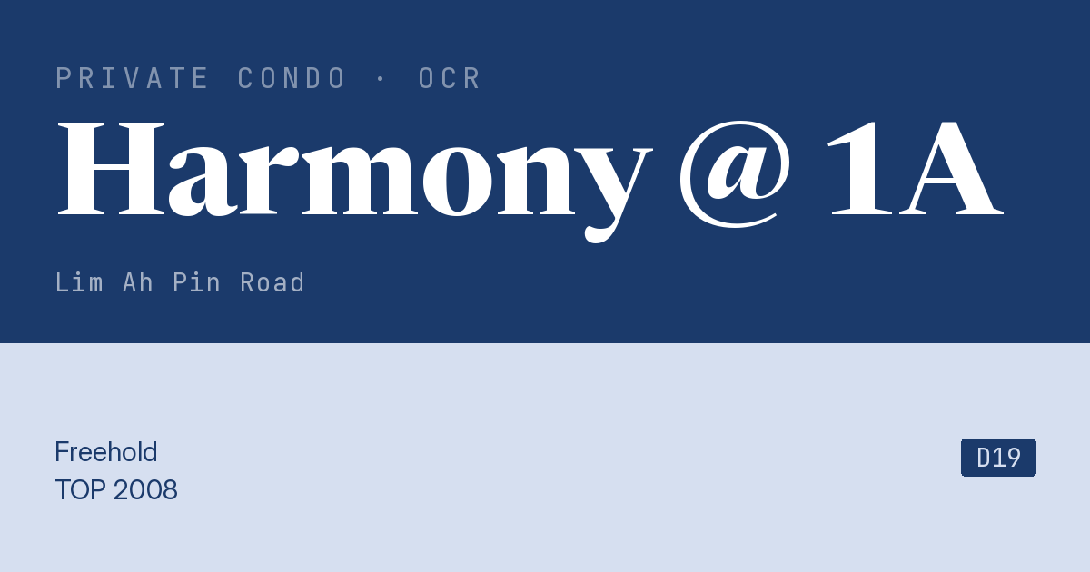 Harmony @ 1A Resale | Price, Transactions, Rental & Analysis