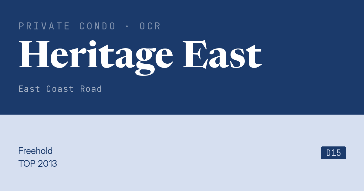 Heritage East Resale | Price, Transactions, Rental & Analysis