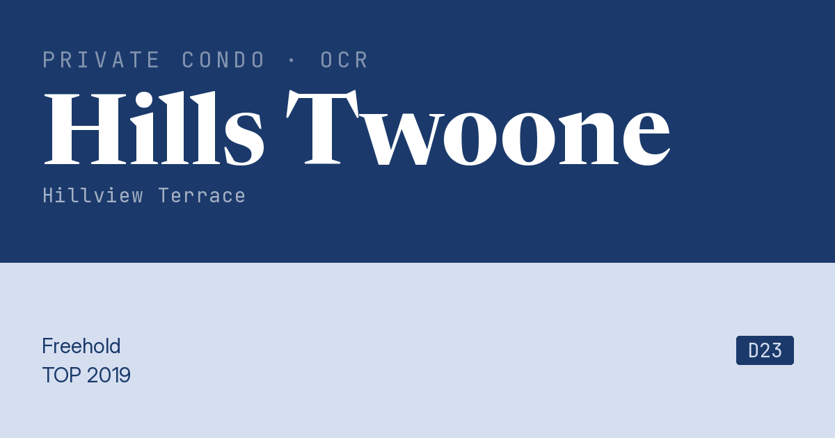 Hills Twoone Resale | Price, Transactions, Rental & Analysis