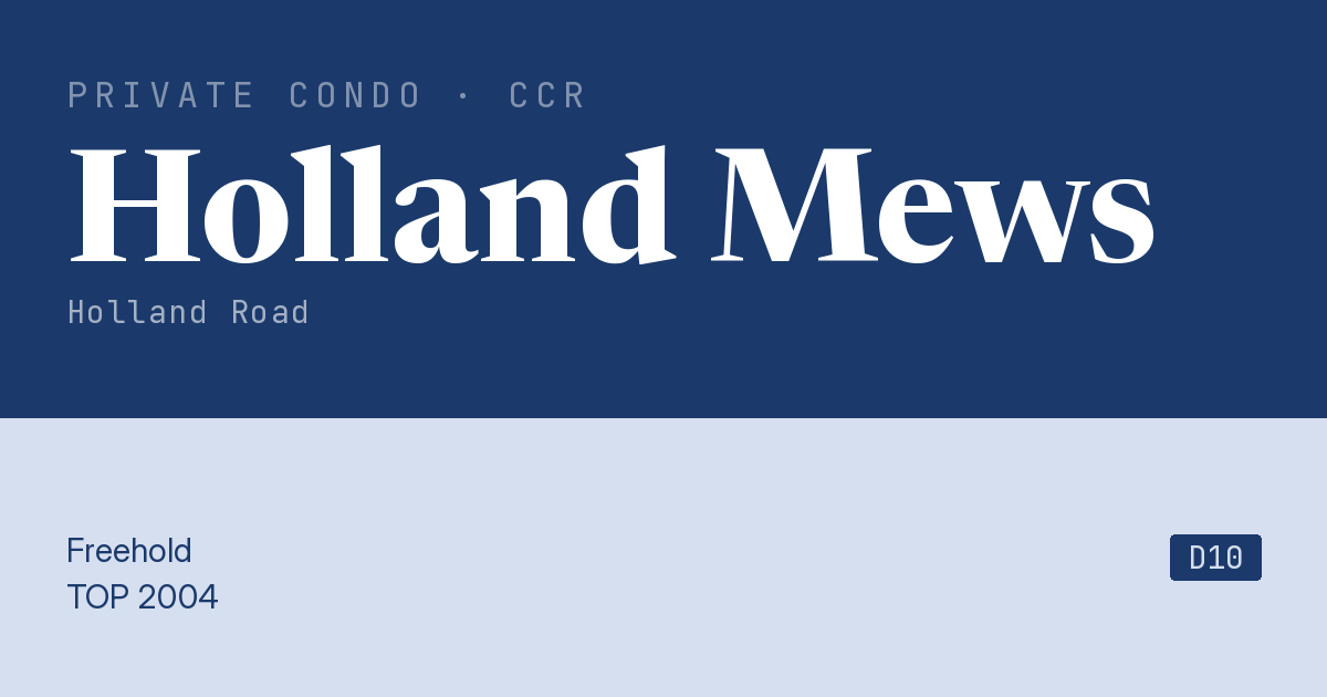 Holland Mews Resale | Price, Transactions, Rental & Analysis