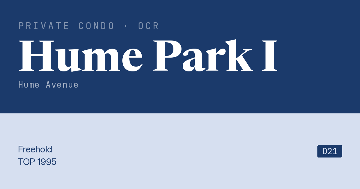 Hume Park I Resale | Price, Transactions, Rental & Analysis