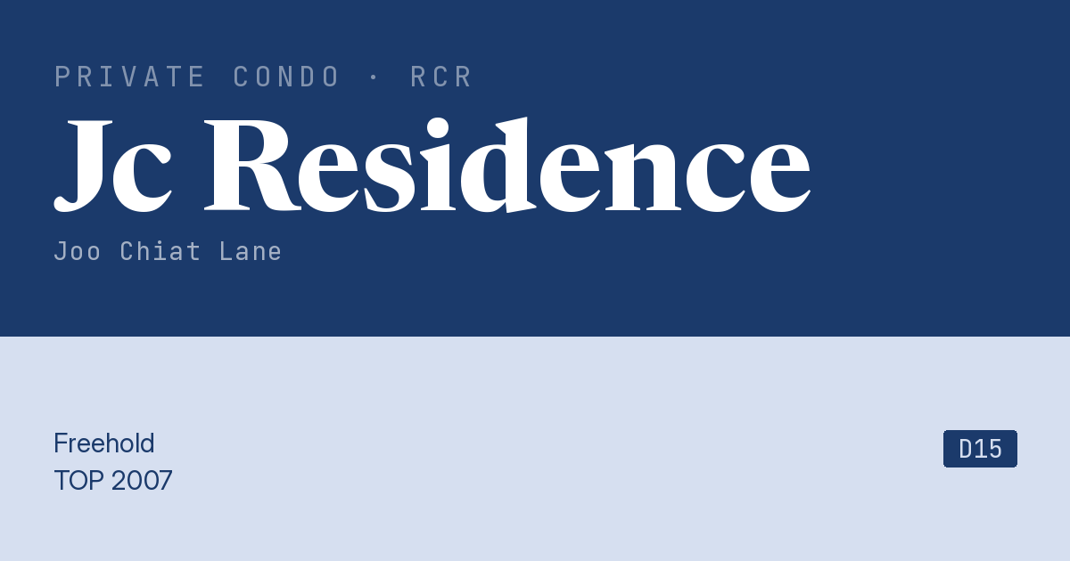Jc Residence Resale | Price, Transactions, Rental & Analysis