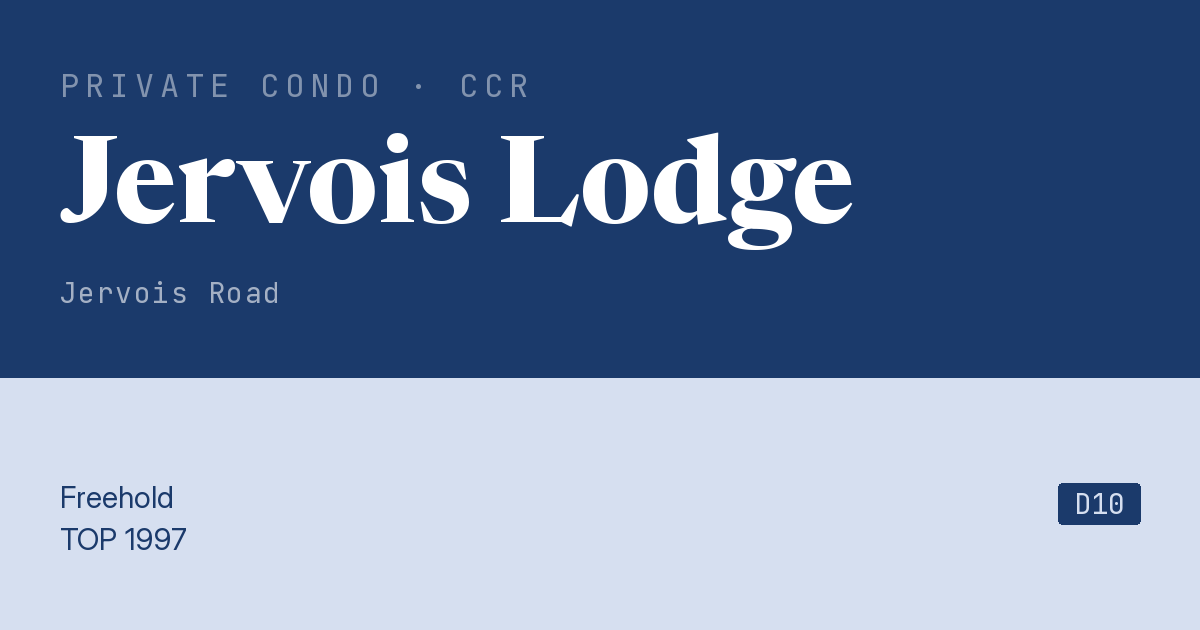 Jervois Lodge Resale | Price, Transactions, Rental & Analysis