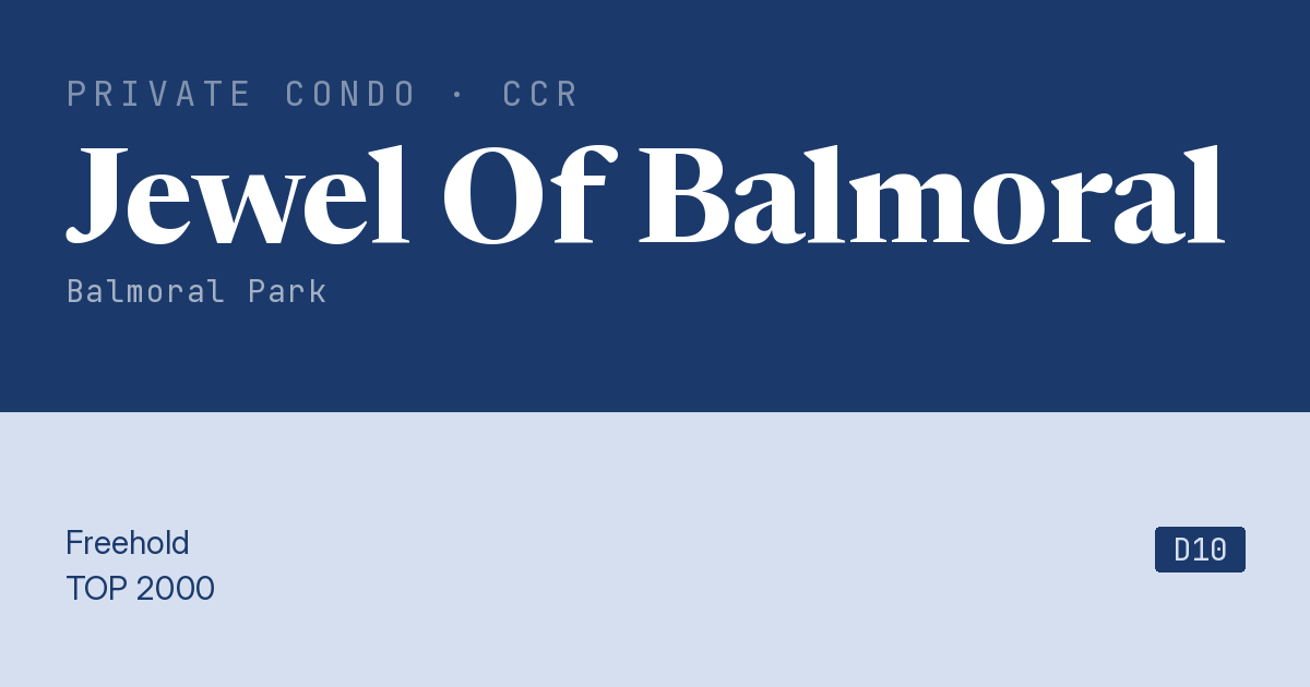 Jewel Of Balmoral Resale | Price, Transactions, Rental & Analysis