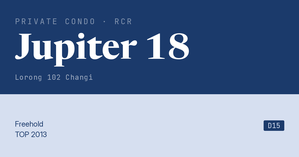 Jupiter 18 Resale | Price, Transactions, Rental & Analysis