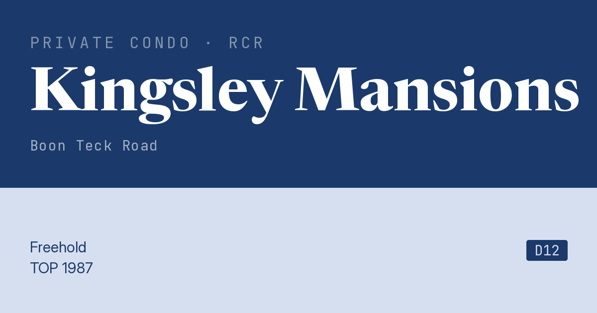 Kingsley Mansions Resale | Price, Transactions, Rental & Analysis