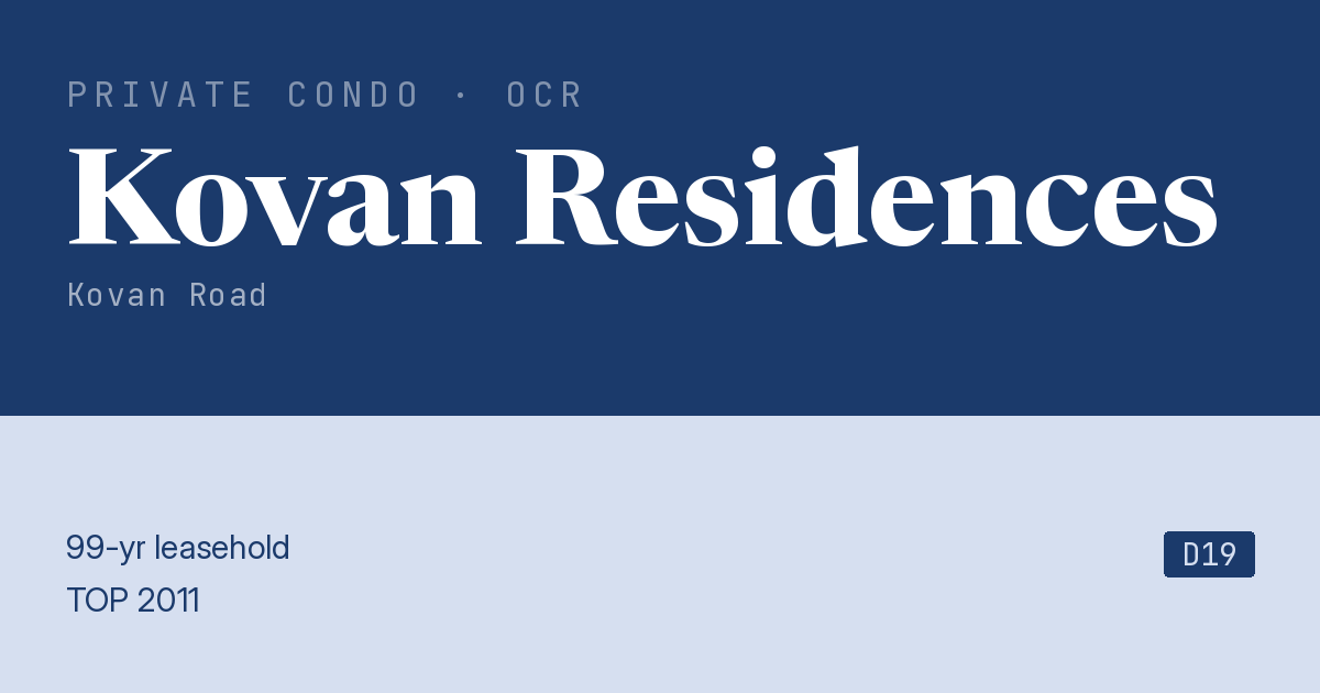 Kovan Residences Resale | Price, Transactions, Rental & Analysis