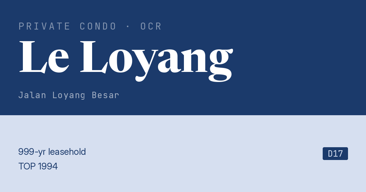 Le Loyang Resale | Price, Transactions, Rental & Analysis