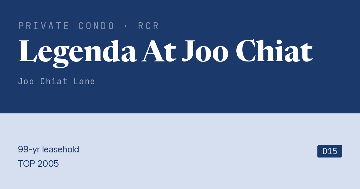 Legenda At Joo Chiat Resale | Price, Transactions, Rental & Analysis
