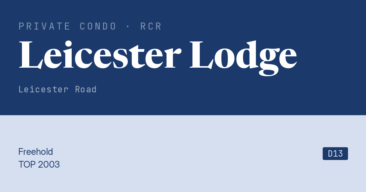 Leicester Lodge Resale | Price, Transactions, Rental & Analysis