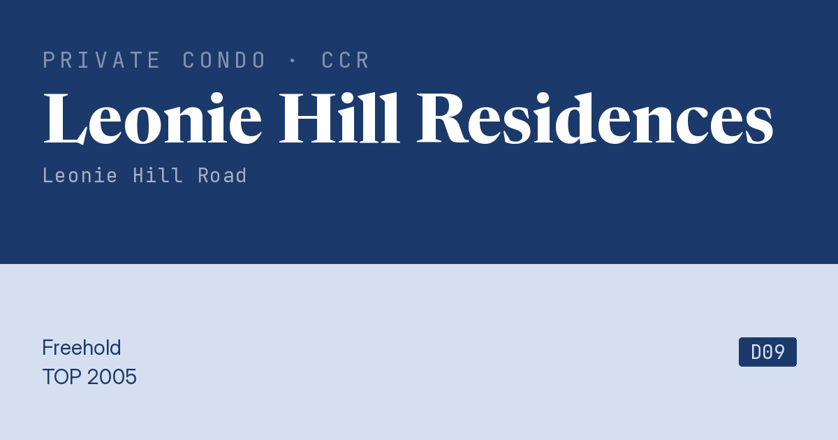 Leonie Hill Residences Resale | Price, Transactions, Rental & Analysis
