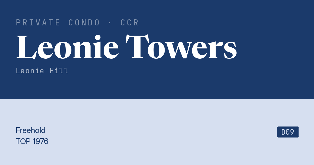 Leonie Towers Resale | Price, Transactions, Rental & Analysis