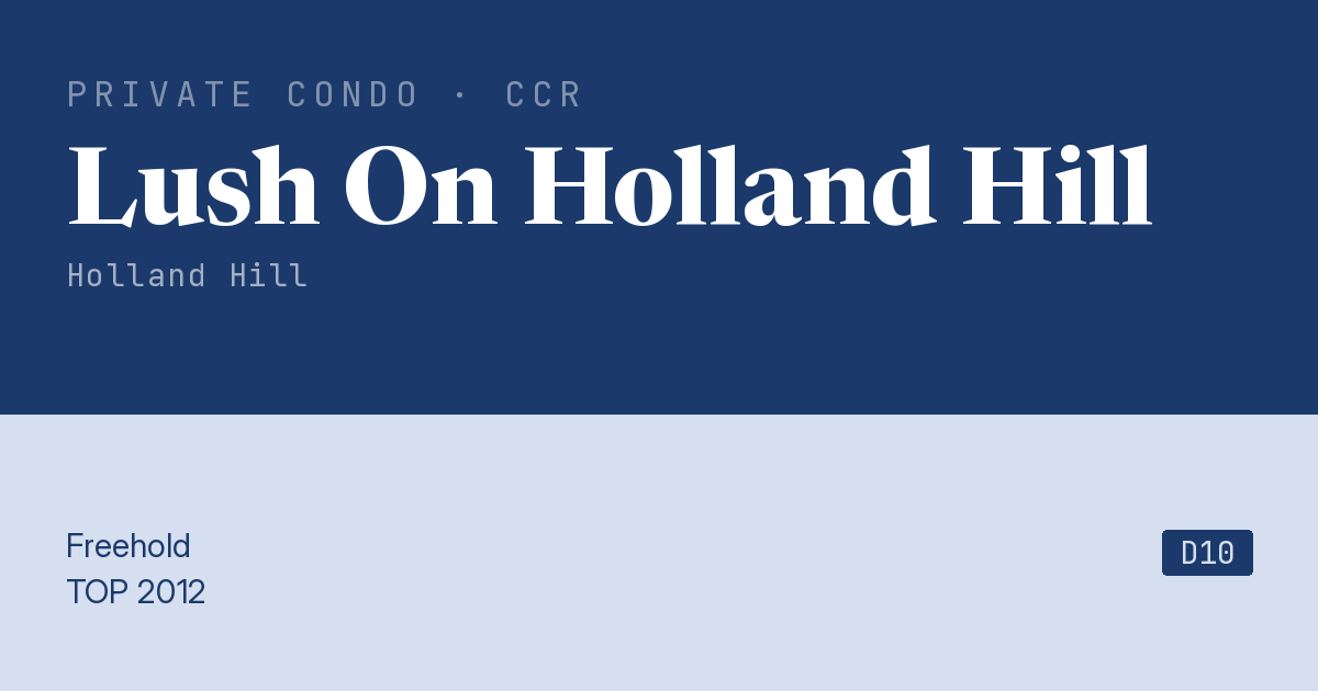 Lush On Holland Hill Resale | Price, Transactions, Rental & Analysis