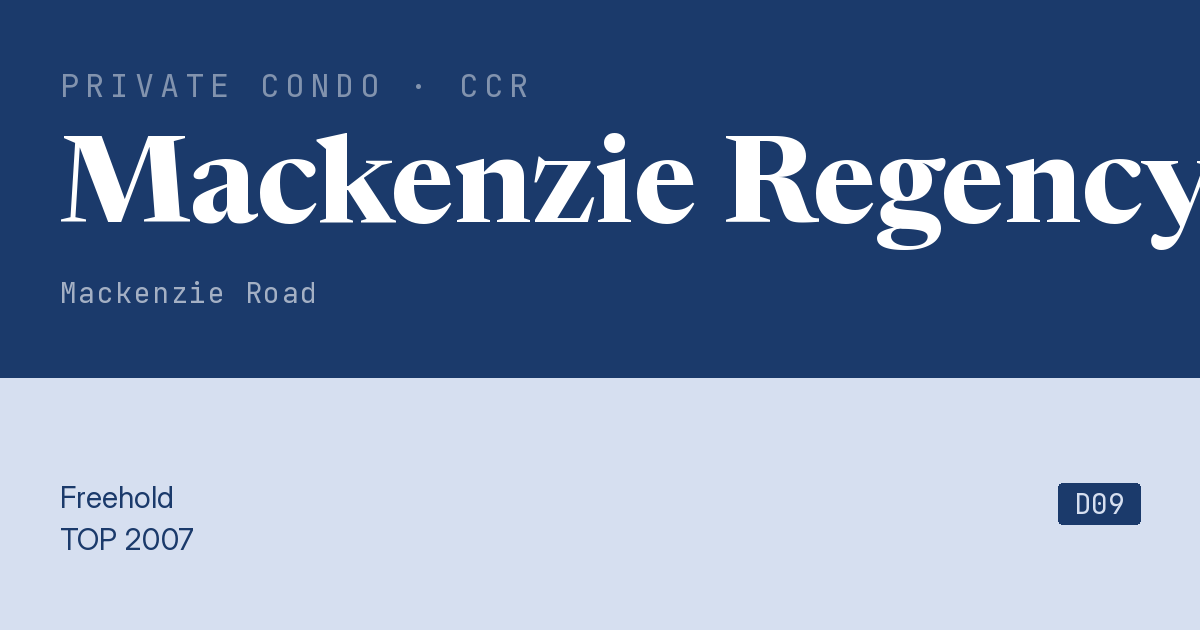 Mackenzie Regency Resale | Price, Transactions, Rental & Analysis