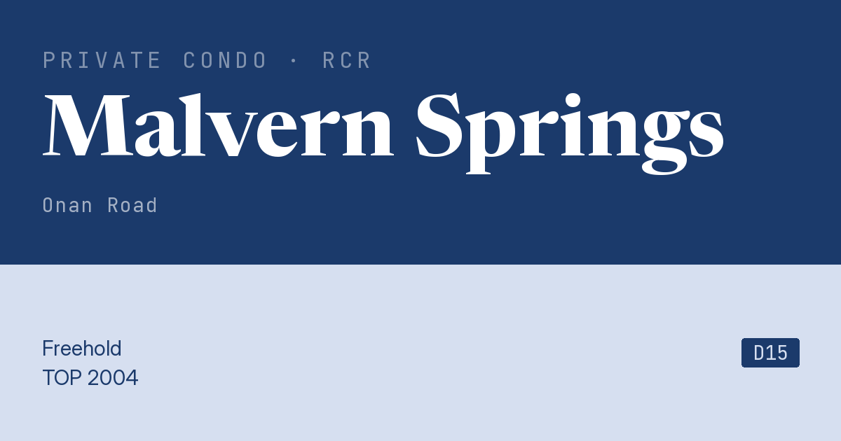 Malvern Springs Resale | Price, Transactions, Rental & Analysis