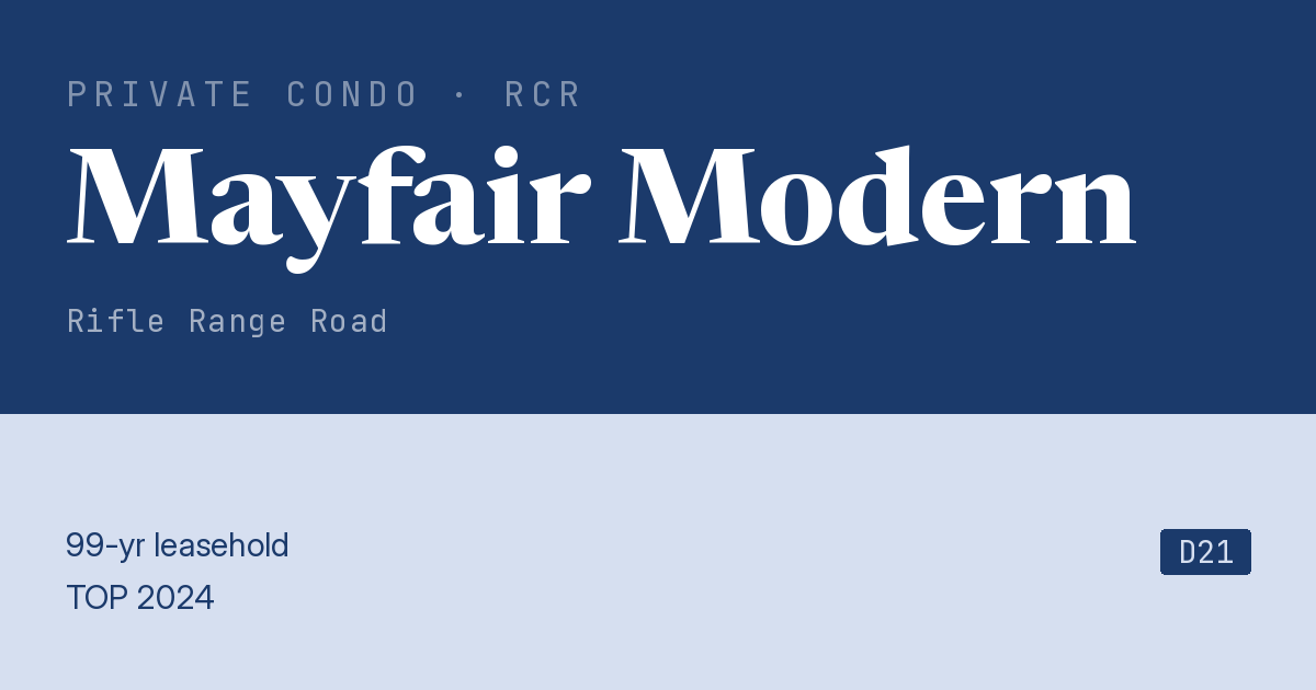 Mayfair Modern Resale | Price, Transactions, Rental & Analysis