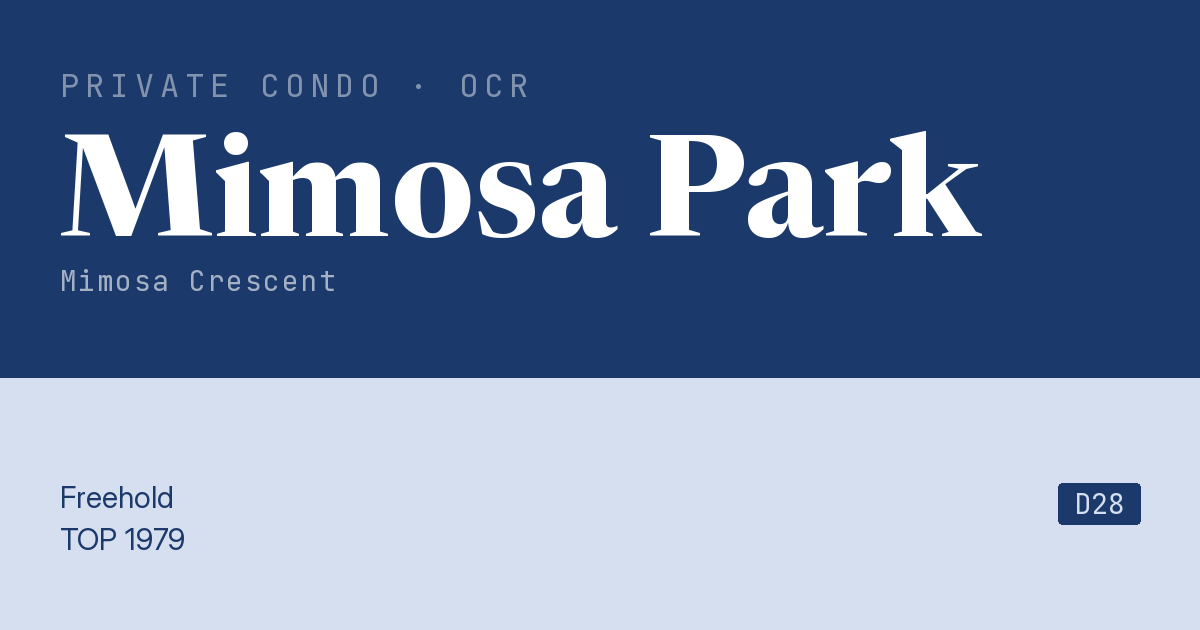 Mimosa Park Resale | Price, Transactions, Rental & Analysis