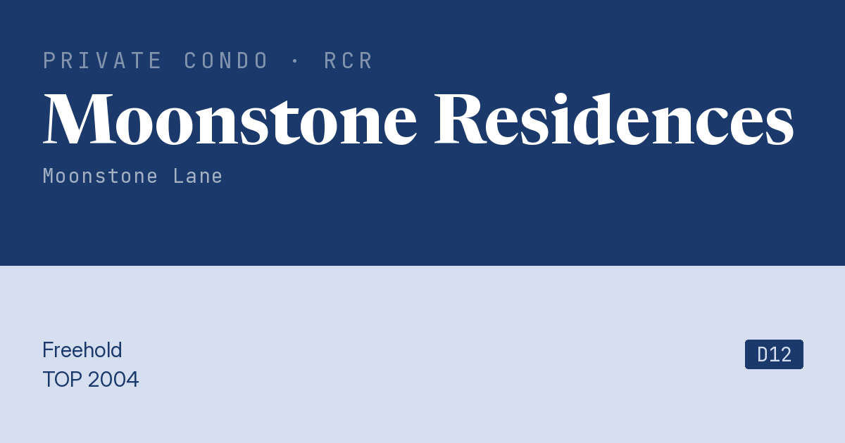 Moonstone Residences Resale | Price, Transactions, Rental & Analysis