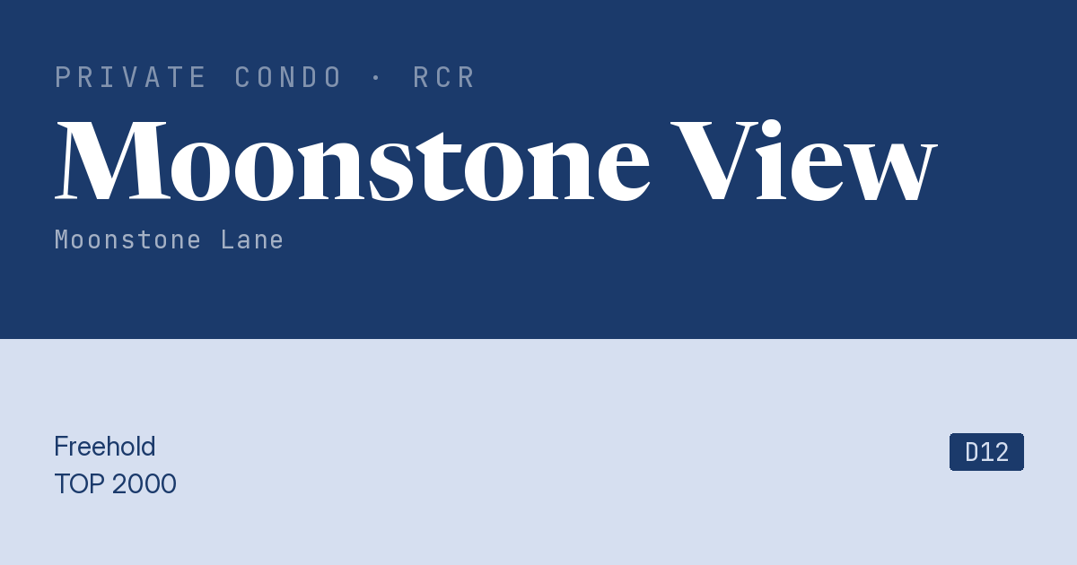 Moonstone View Resale | Price, Transactions, Rental & Analysis