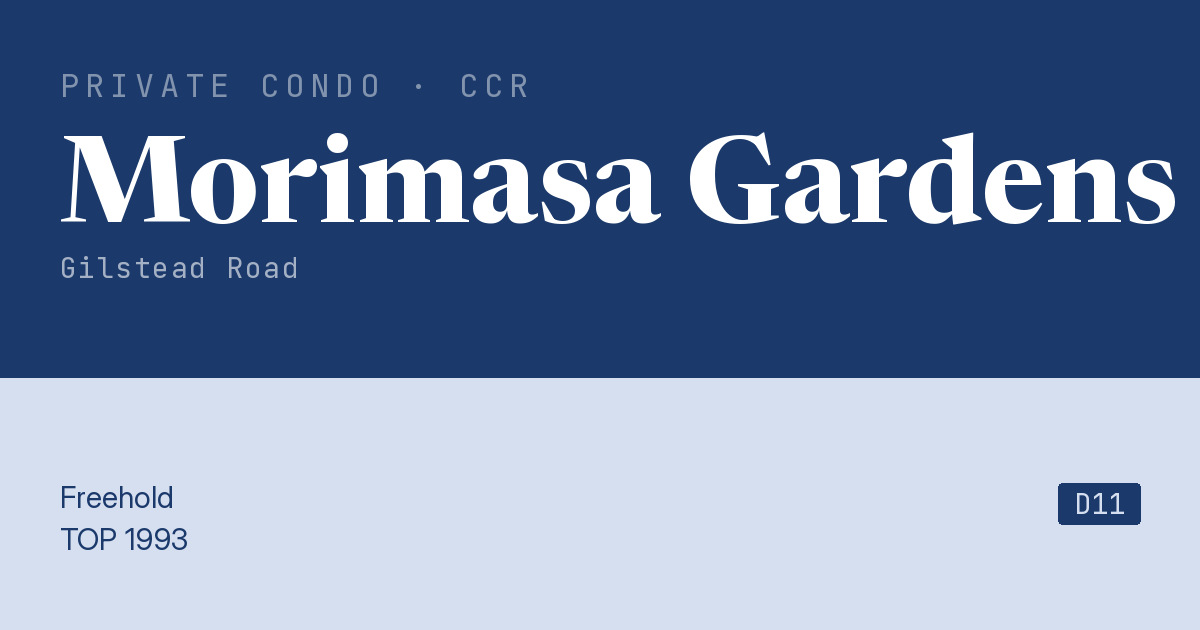 Morimasa Gardens Resale | Price, Transactions, Rental & Analysis
