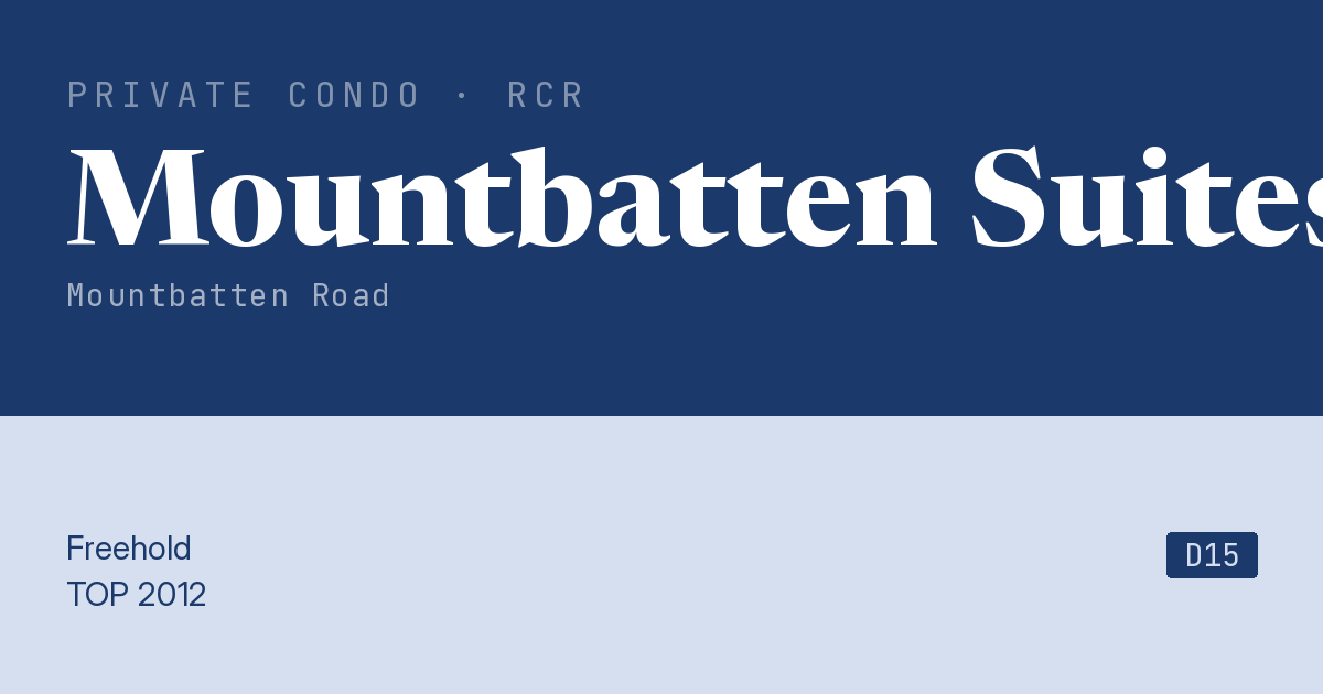 Mountbatten Suites Resale | Price, Transactions, Rental & Analysis