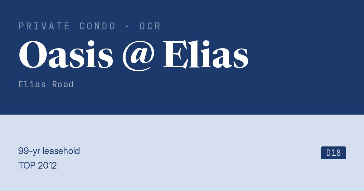 Oasis @ Elias Resale | Price, Transactions, Rental & Analysis