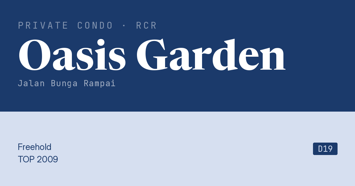 Oasis Garden Resale | Price, Transactions, Rental & Analysis