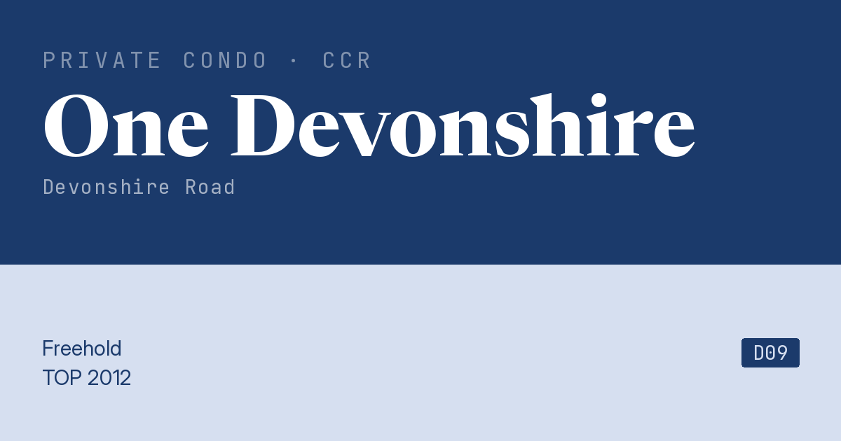 One Devonshire Resale | Price, Transactions, Rental & Analysis