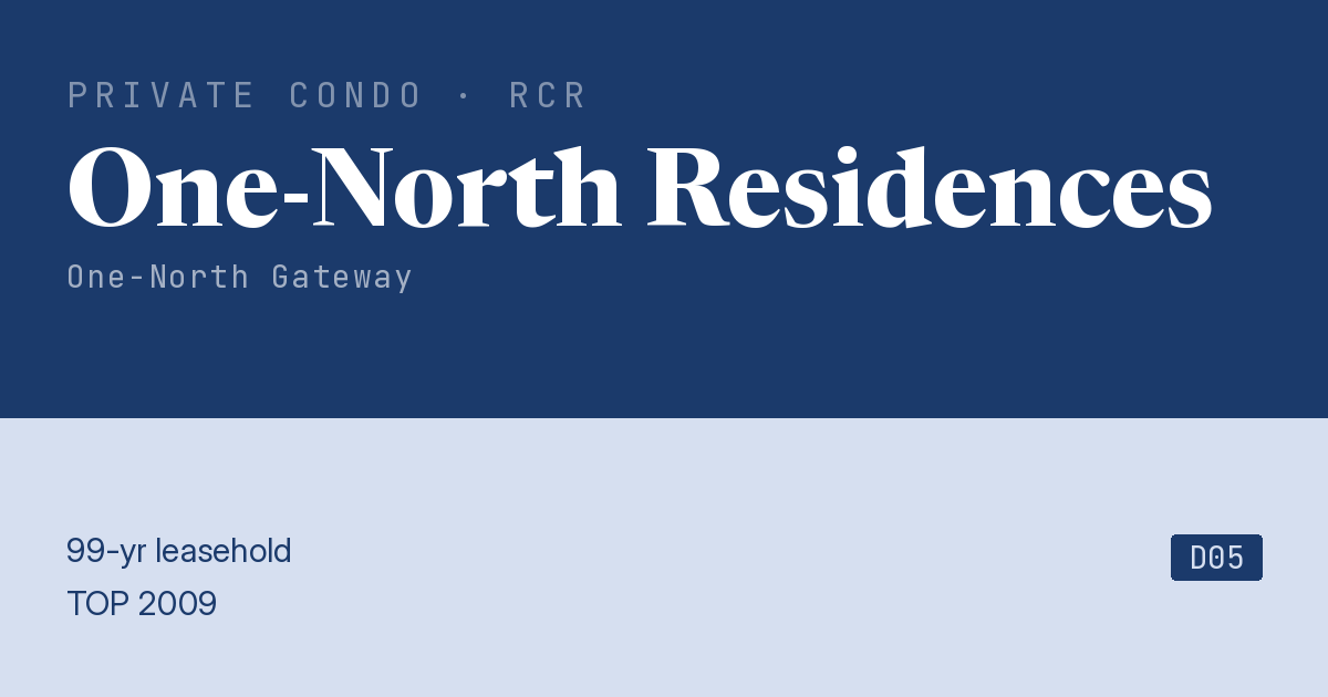 One-North Residences Resale | Price, Transactions, Rental & Analysis