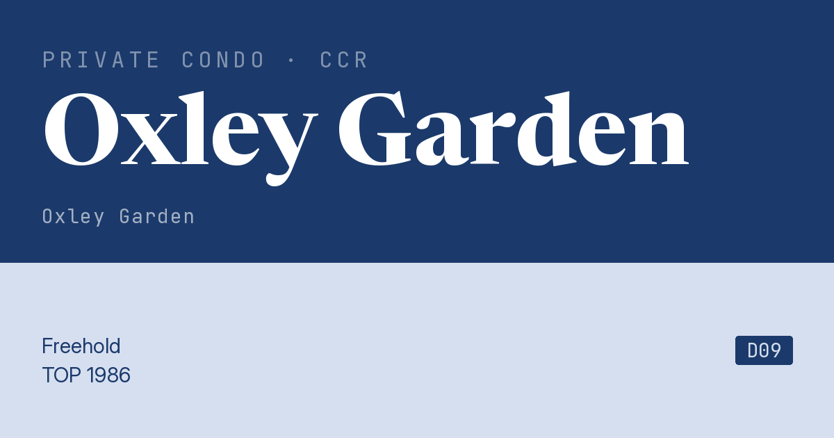 Oxley Garden Resale | Price, Transactions, Rental & Analysis