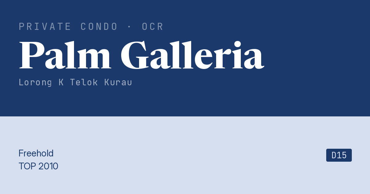 Palm Galleria Resale | Price, Transactions, Rental & Analysis