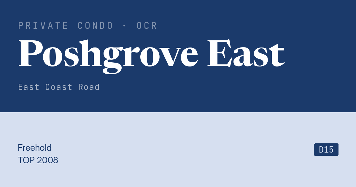 Poshgrove East Resale | Price, Transactions, Rental & Analysis