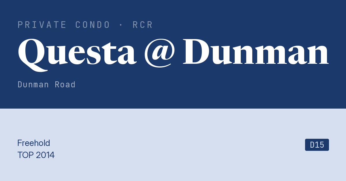 Questa @ Dunman Resale | Price, Transactions, Rental & Analysis