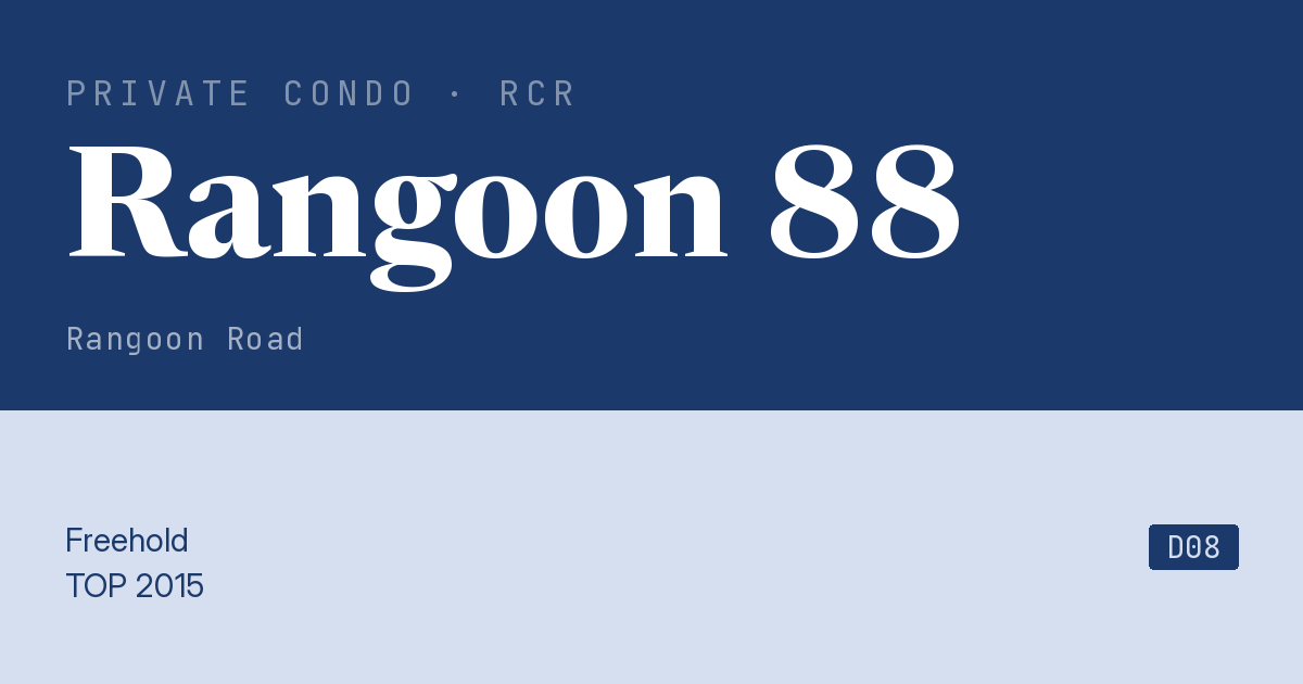 Rangoon 88 Resale | Price, Transactions, Rental & Analysis
