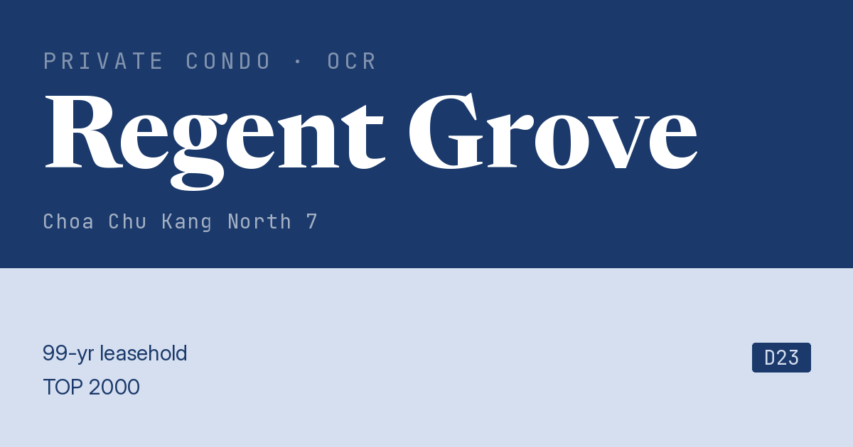 Regent Grove Resale | Price, Transactions, Rental & Analysis