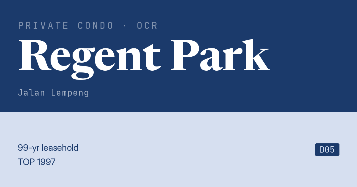 Regent Park Resale | Price, Transactions, Rental & Analysis