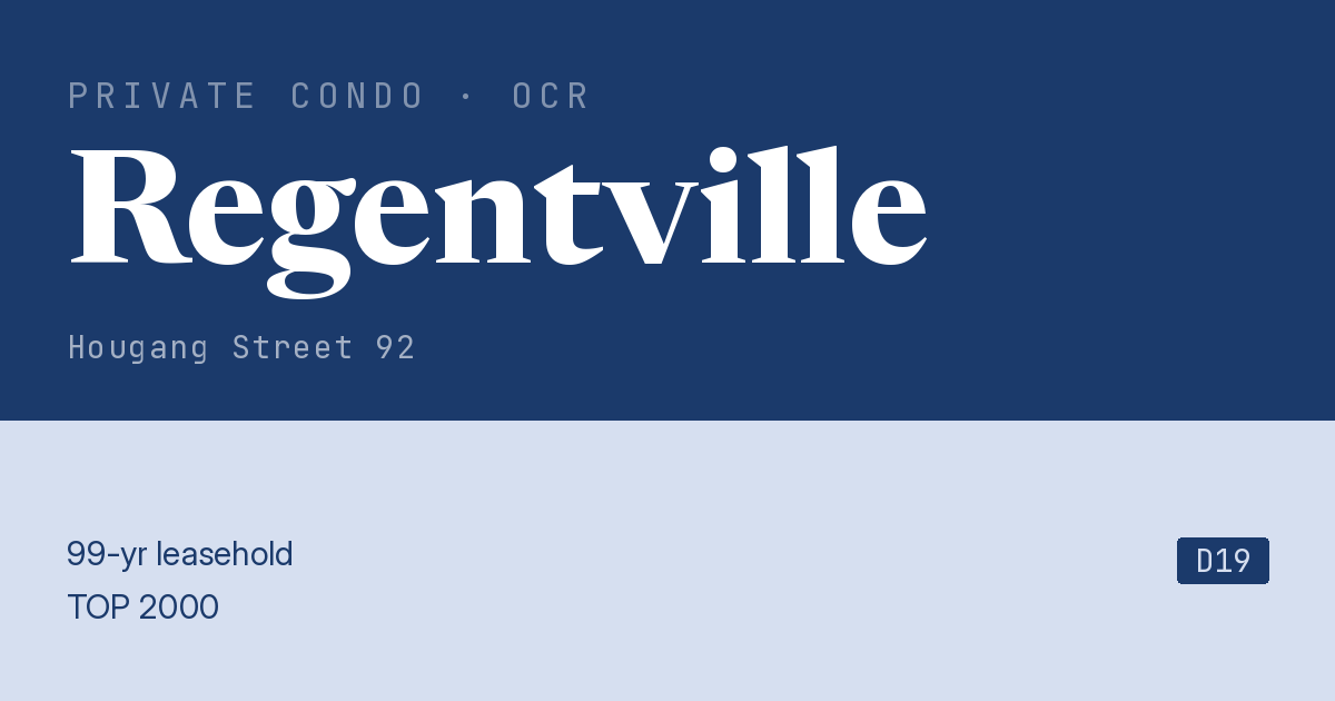 Regentville Resale | Price, Transactions, Rental & Analysis