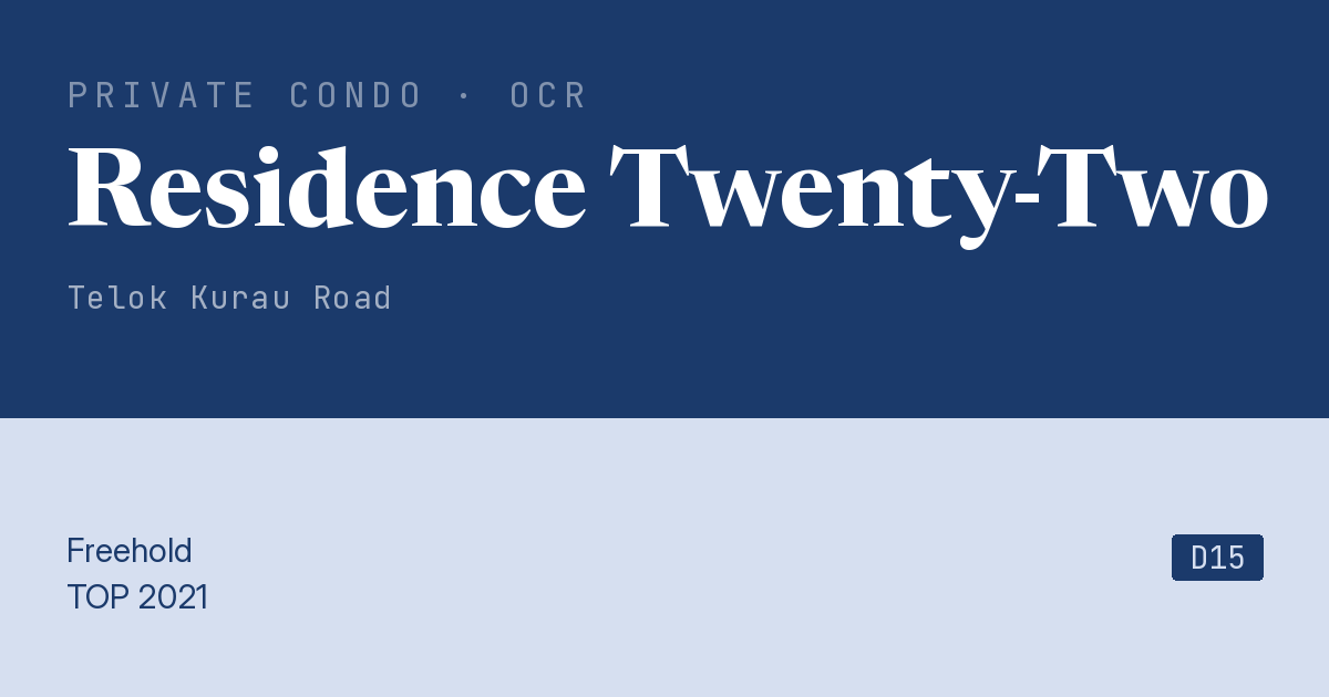 Residence Twenty-Two Resale | Price, Transactions, Rental & Analysis