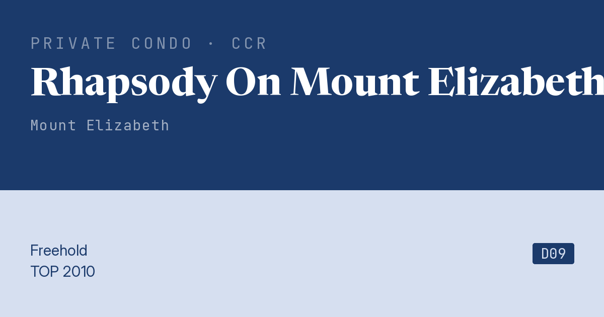 Rhapsody On Mount Elizabeth Resale | Price, Transactions, Rental & Analysis