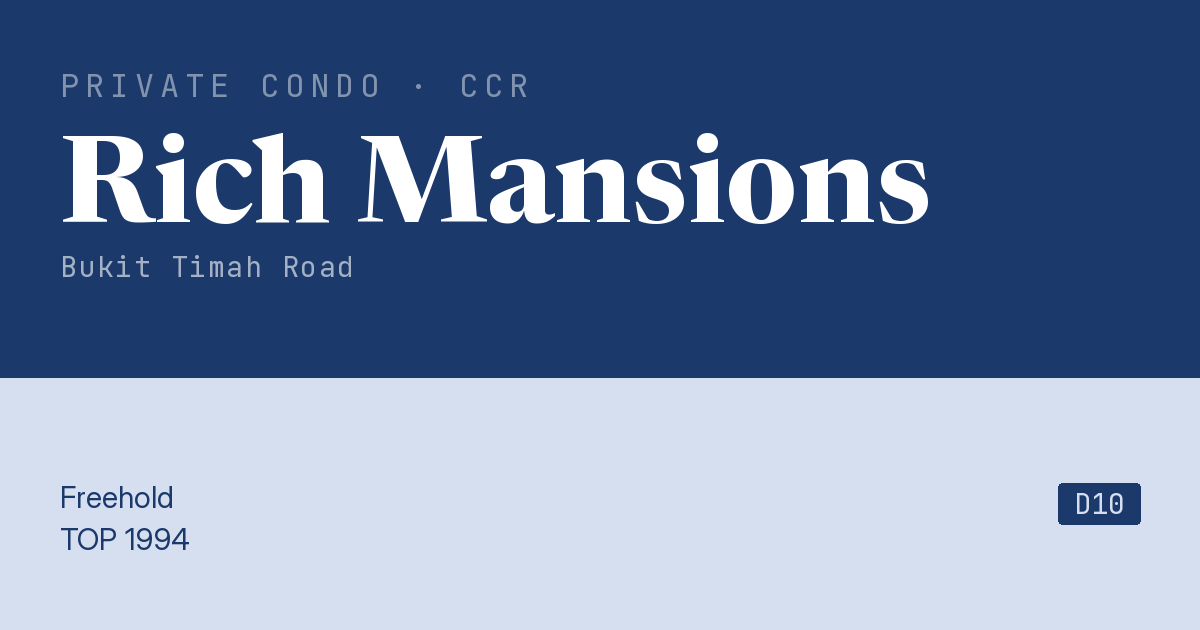 Rich Mansions Resale | Price, Transactions, Rental & Analysis