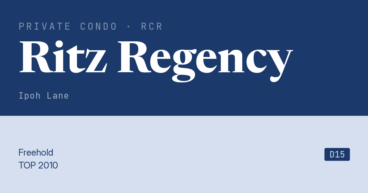 Ritz Regency Resale | Price, Transactions, Rental & Analysis