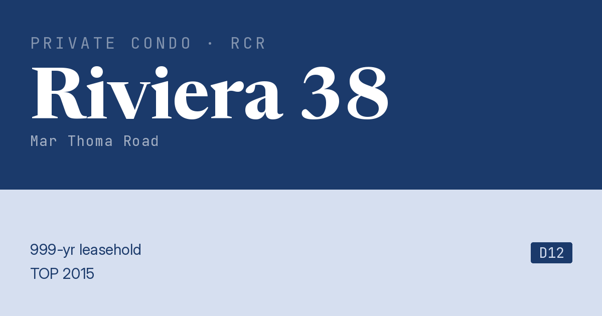 Riviera 38 Resale | Price, Transactions, Rental & Analysis