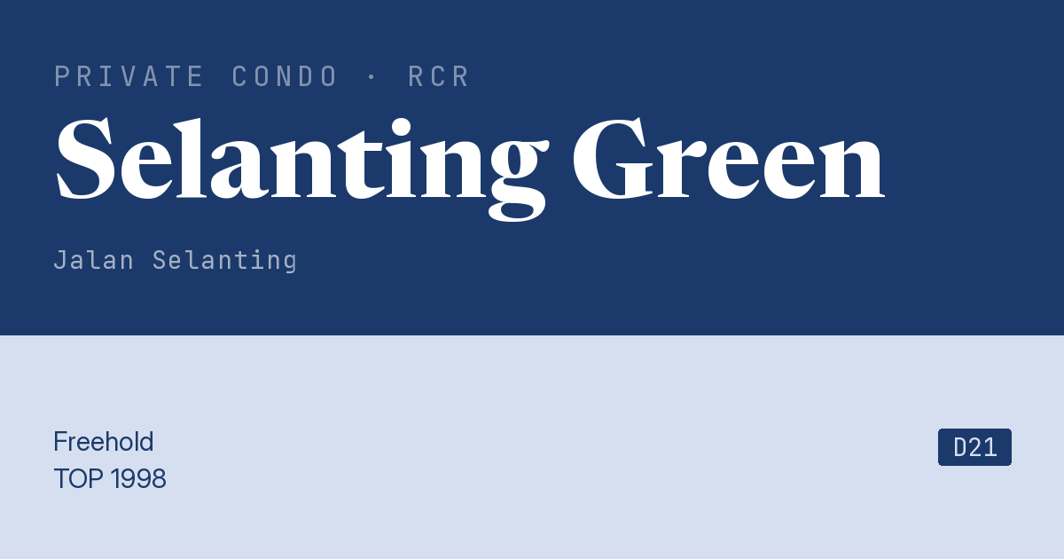 Selanting Green Resale | Price, Transactions, Rental & Analysis