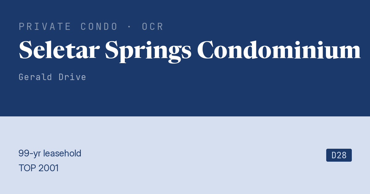 Seletar Springs Condominium Resale | Price, Transactions, Rental & Analysis