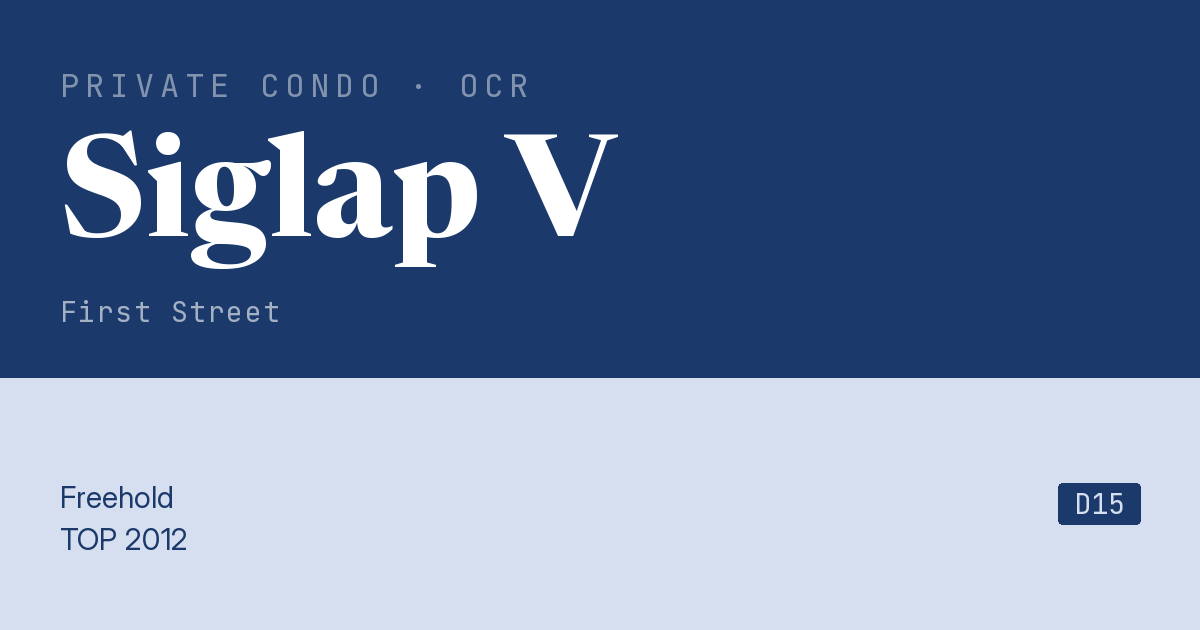 Siglap V Resale | Price, Transactions, Rental & Analysis