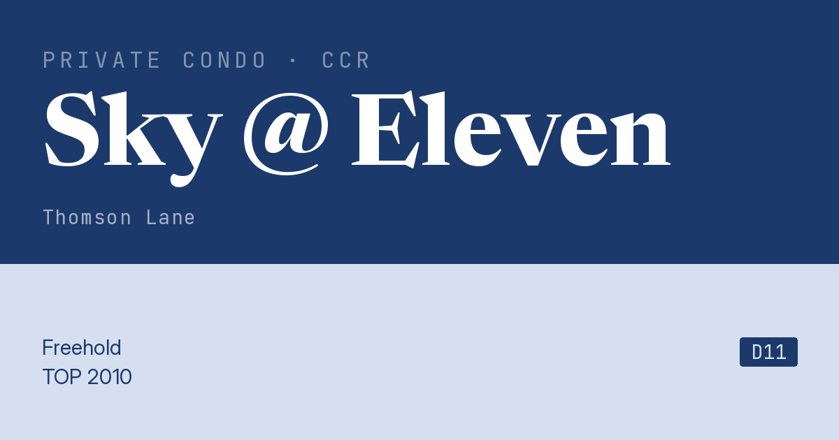 Sky @ Eleven Resale | Price, Transactions, Rental & Analysis