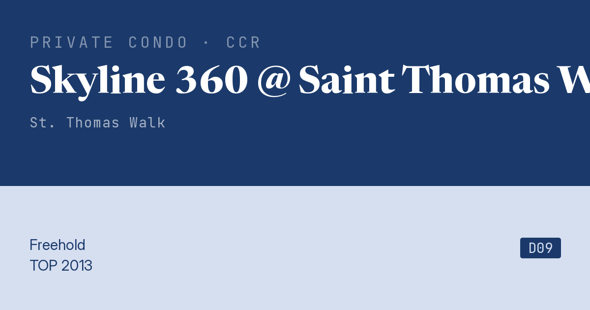 Skyline 360 @ Saint Thomas Walk Resale | Price, Transactions, Rental & Analysis